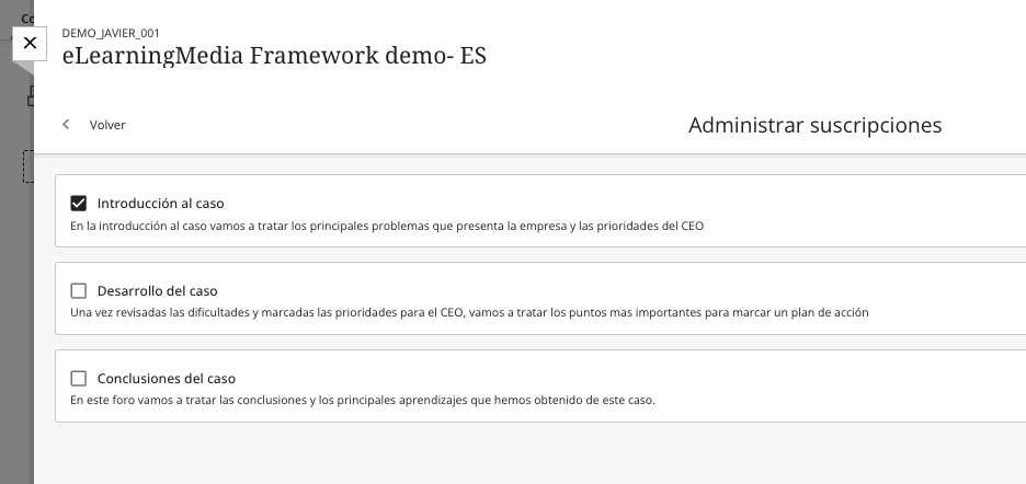 Administrar suscripciones