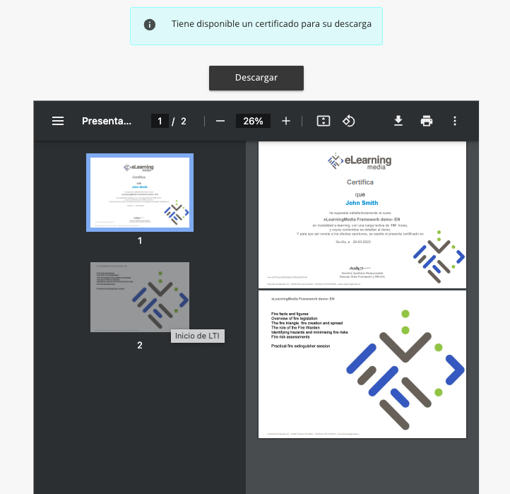 Descarga del certificado para estudiantes en la Aplicación de Certificados