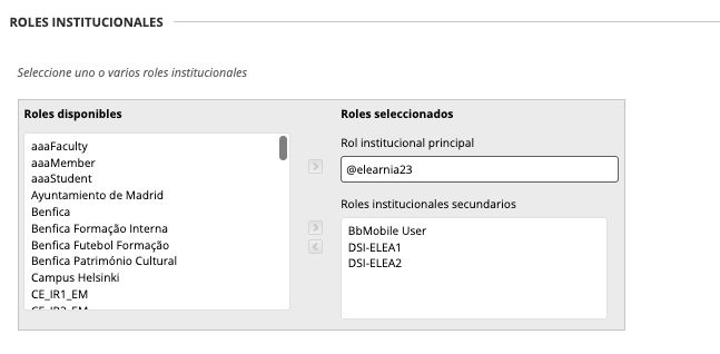 Roles de usuario