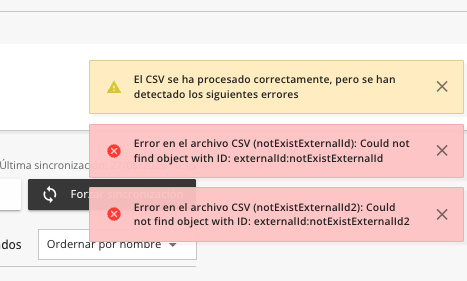 Errores en la subida