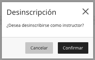 Confirmación desinscripción