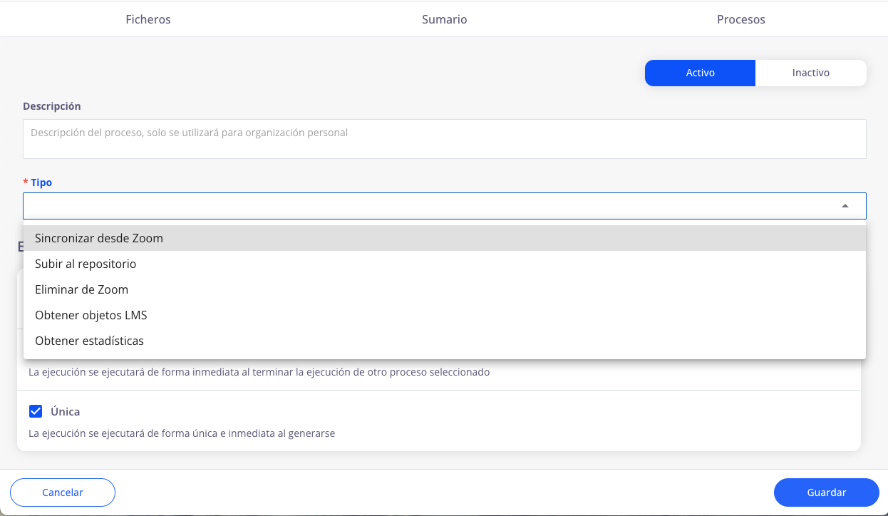 Tipos de procesos