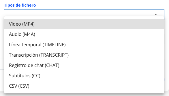 Tipos de fichero
