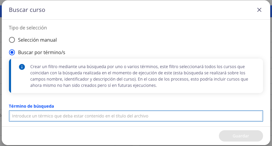 Busqueda de cursos por terminos