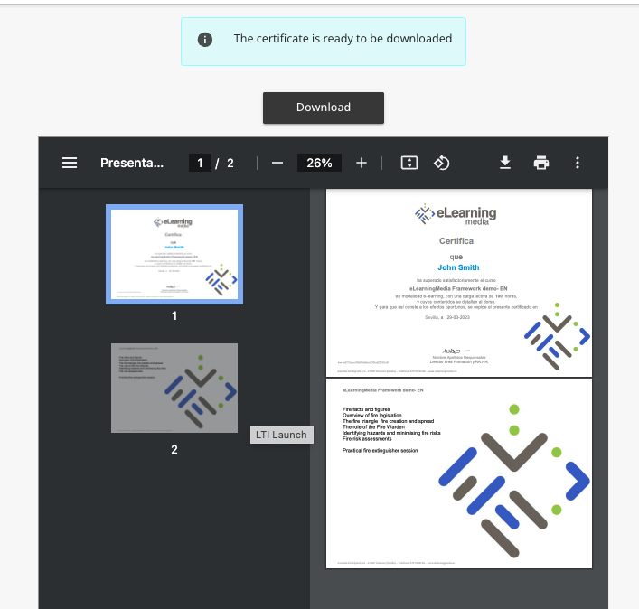 Certificates App student download