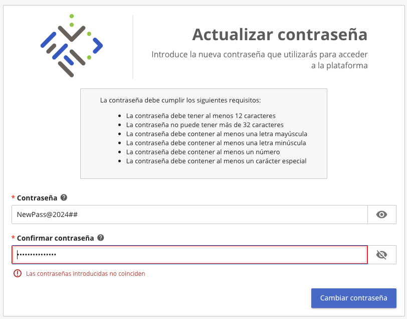 New password form 2